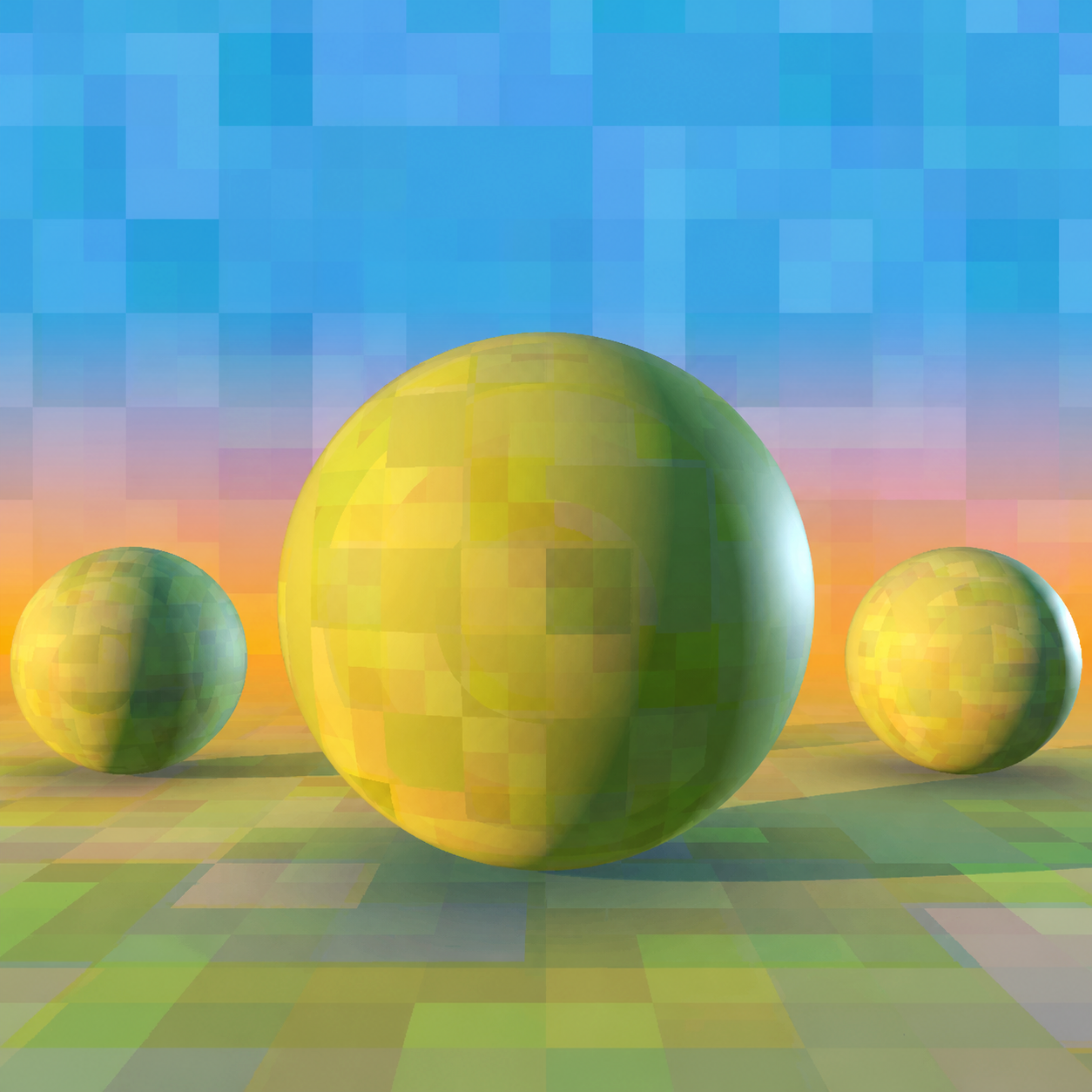 Color Dynamics at 100 percent on olive spheres