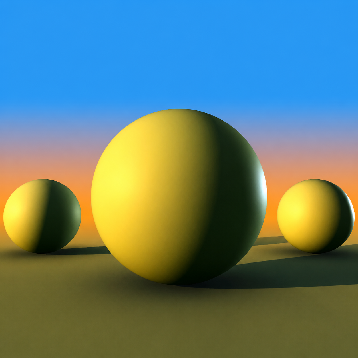 High Contrast material on olive spheres