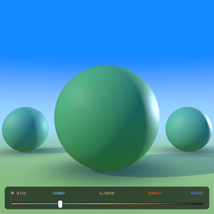 A green sphere at sunny daylight